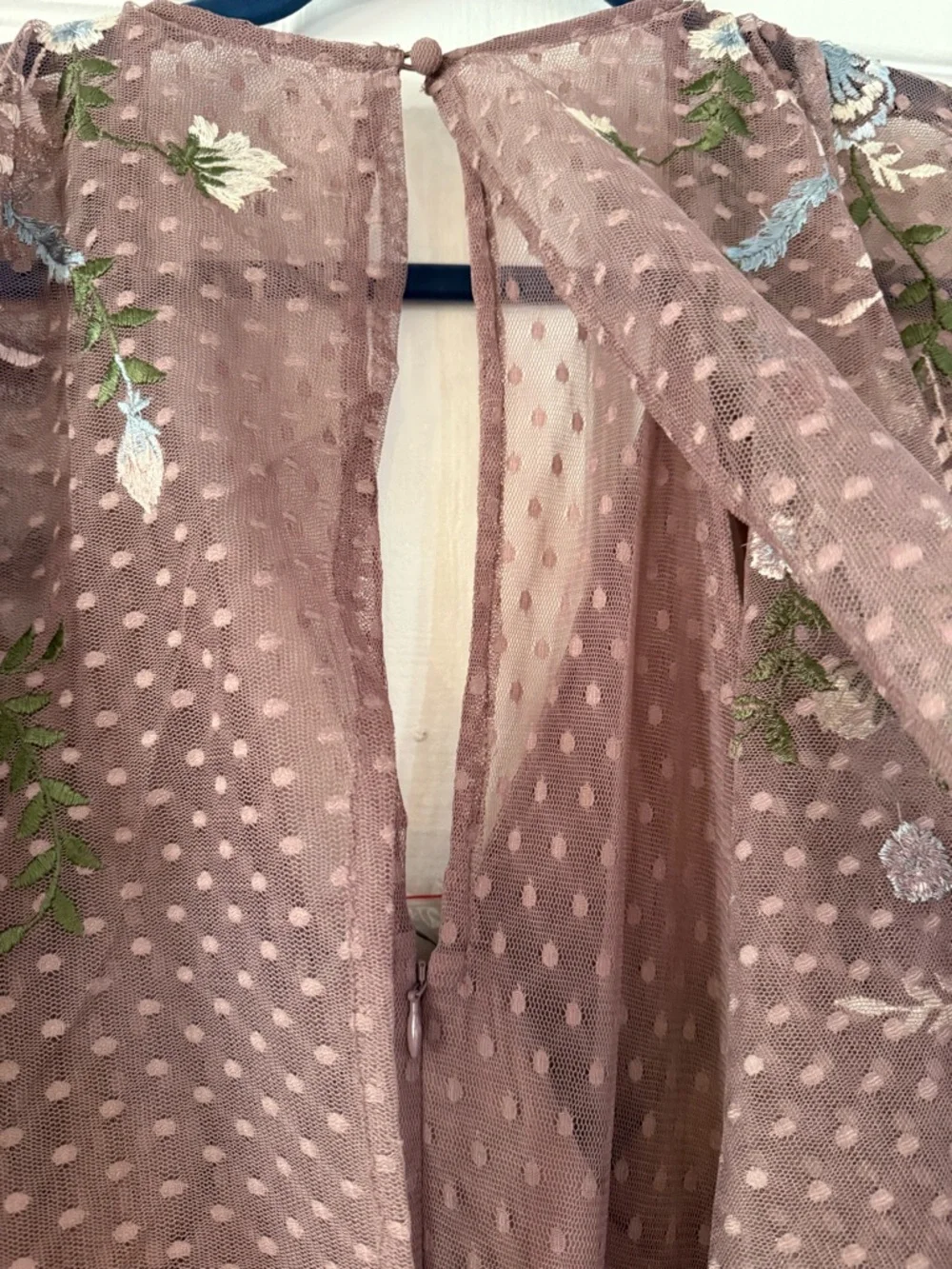 ASOS Dusty Mauve Lace Floral Dress - Picture 8 of 10